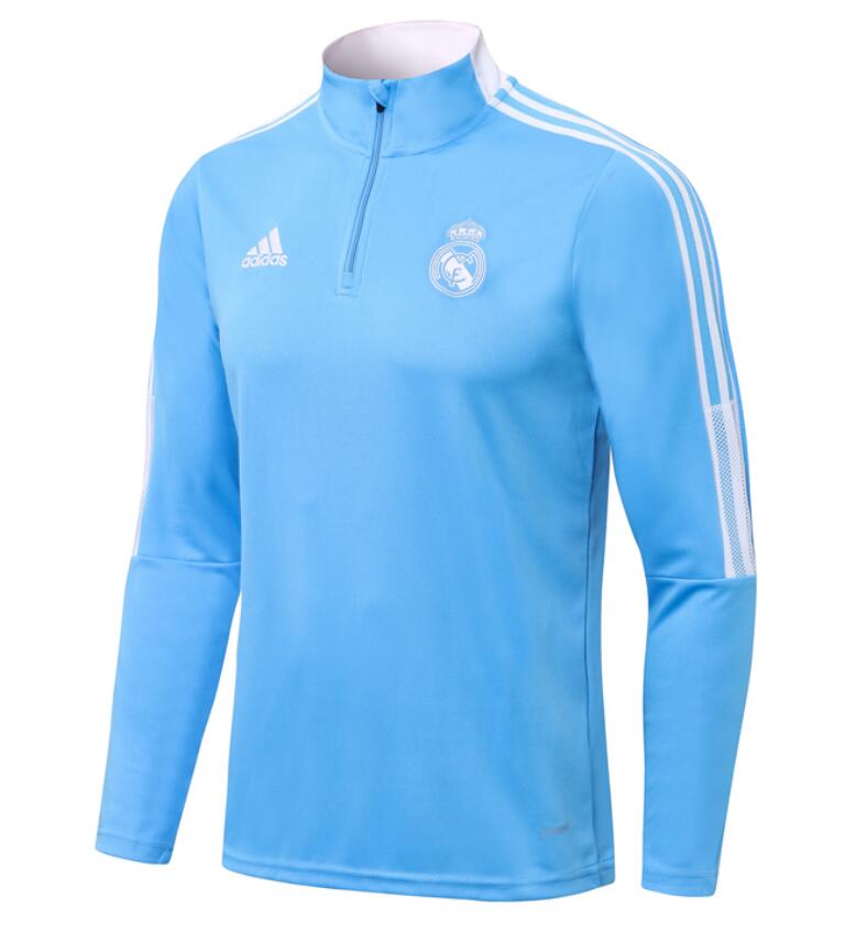 2021/22 Real Madrid Blue White Training Sweatshirt